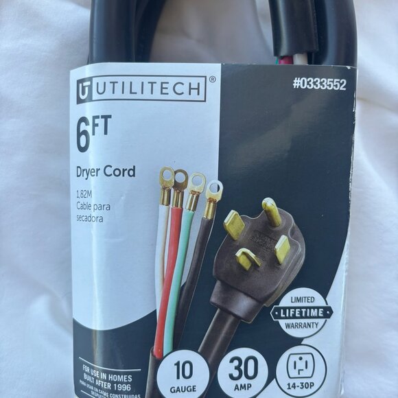 UTILITECH 6 FT DRYER CORD - Picture 4 of 4
